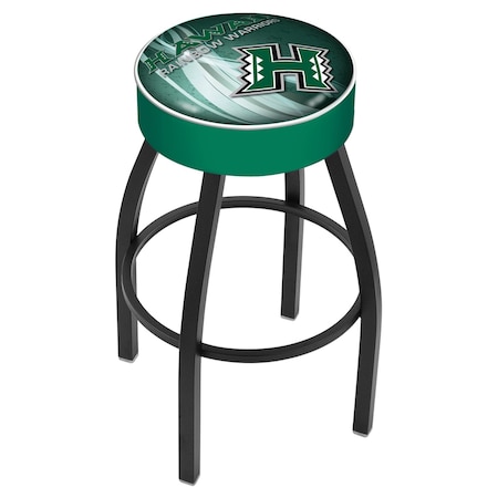 Holland Bar Stool Co 30" 4" Hawaii Cushion Seat, Blk Wrinkle Base Swivel Bar Stool L8B130Hawaii-D2